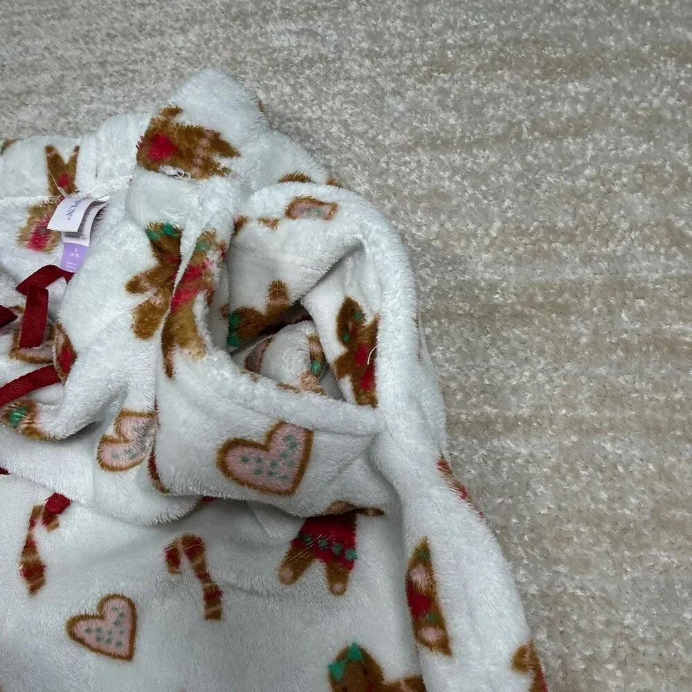 Joyspun Pajama Pants Girls S 4-6 Gingerbread Fleece Holiday Sleepwear White